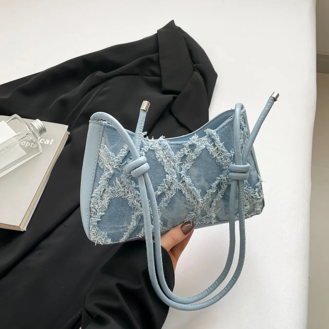 Raw Hem Shoulder Bag - Roe Creation