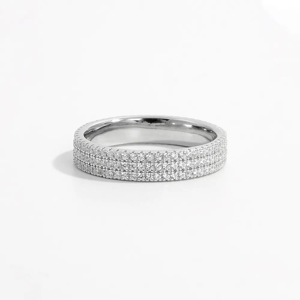 Inlaid Zircon 925 Sterling Silver Ring - Roe Creation