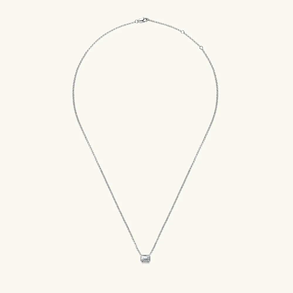 1 Carat Moissanite 925 Sterling Silver Pendant Necklace - Roe Creation