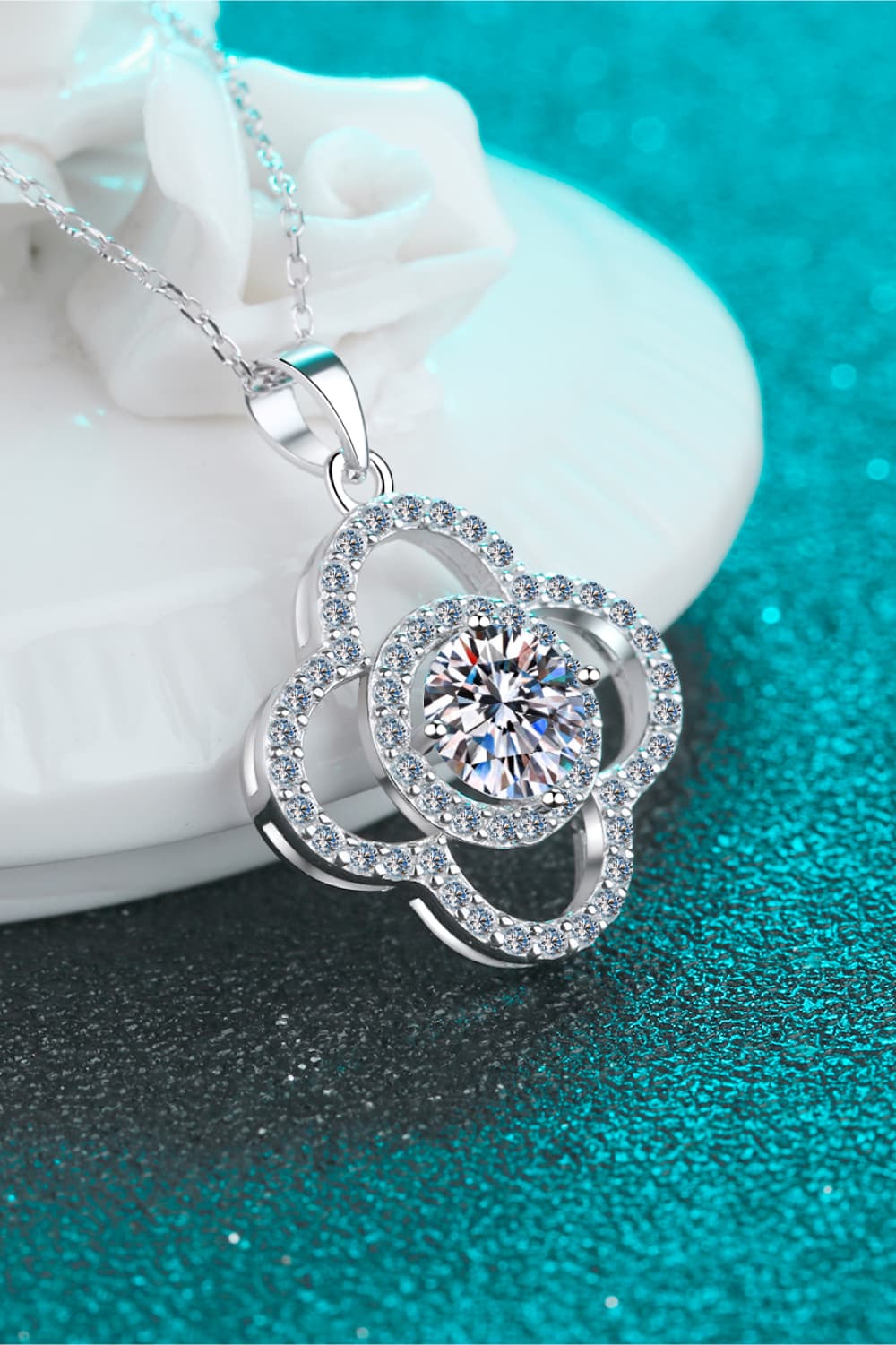 1 Carat Moissanite 925 Sterling Silver Necklace - Roe Creation