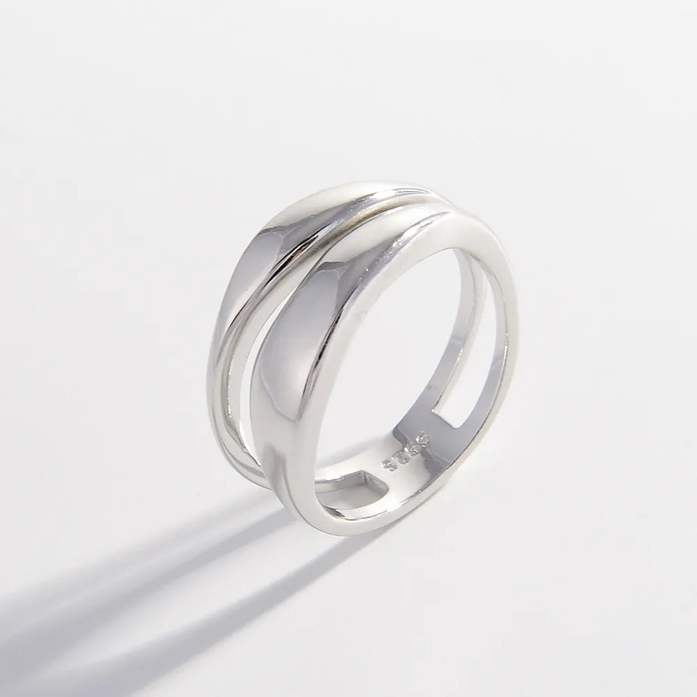 925 Sterling Silver Double-Layered Ring - Roe Creation
