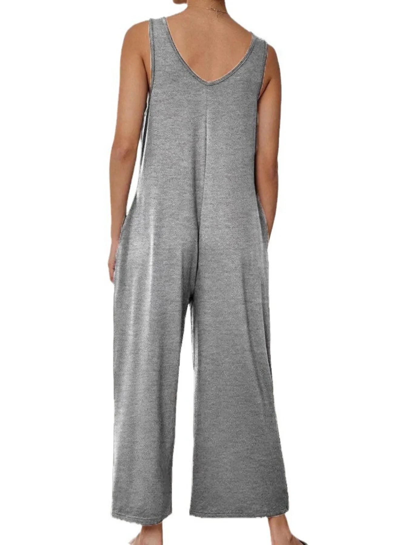 Sleeveless Wide Leg Casual Jumpsuit - Roe Creation