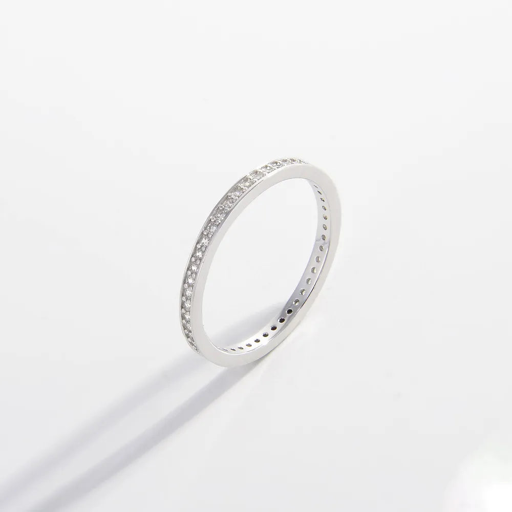 925 Sterling Silver Inlaid Zircon Ring - Roe Creation