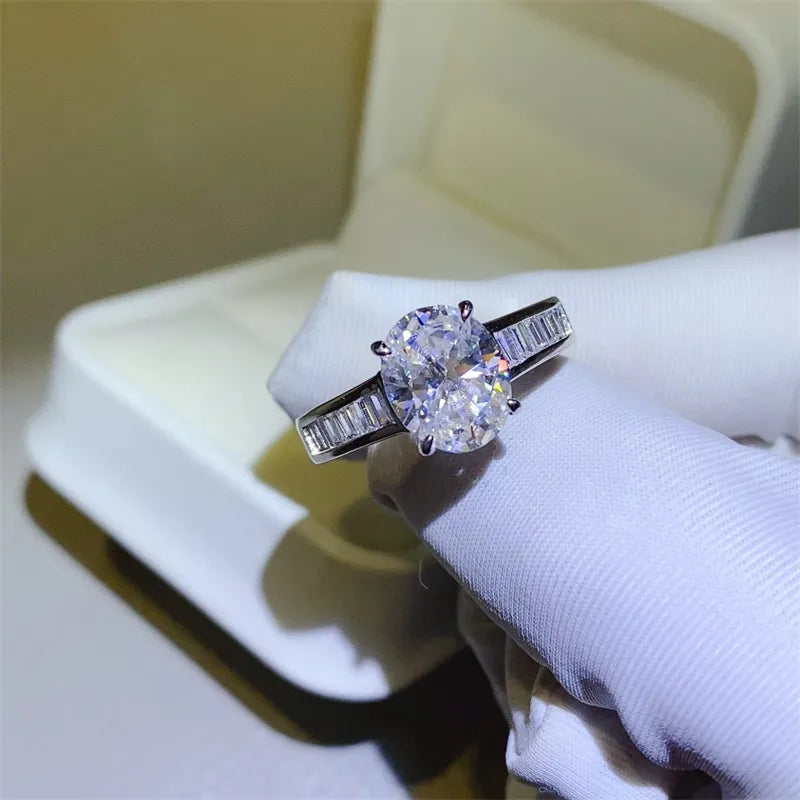 3 Carat Moissanite 925 Sterling Silver Ring - Roe Creation