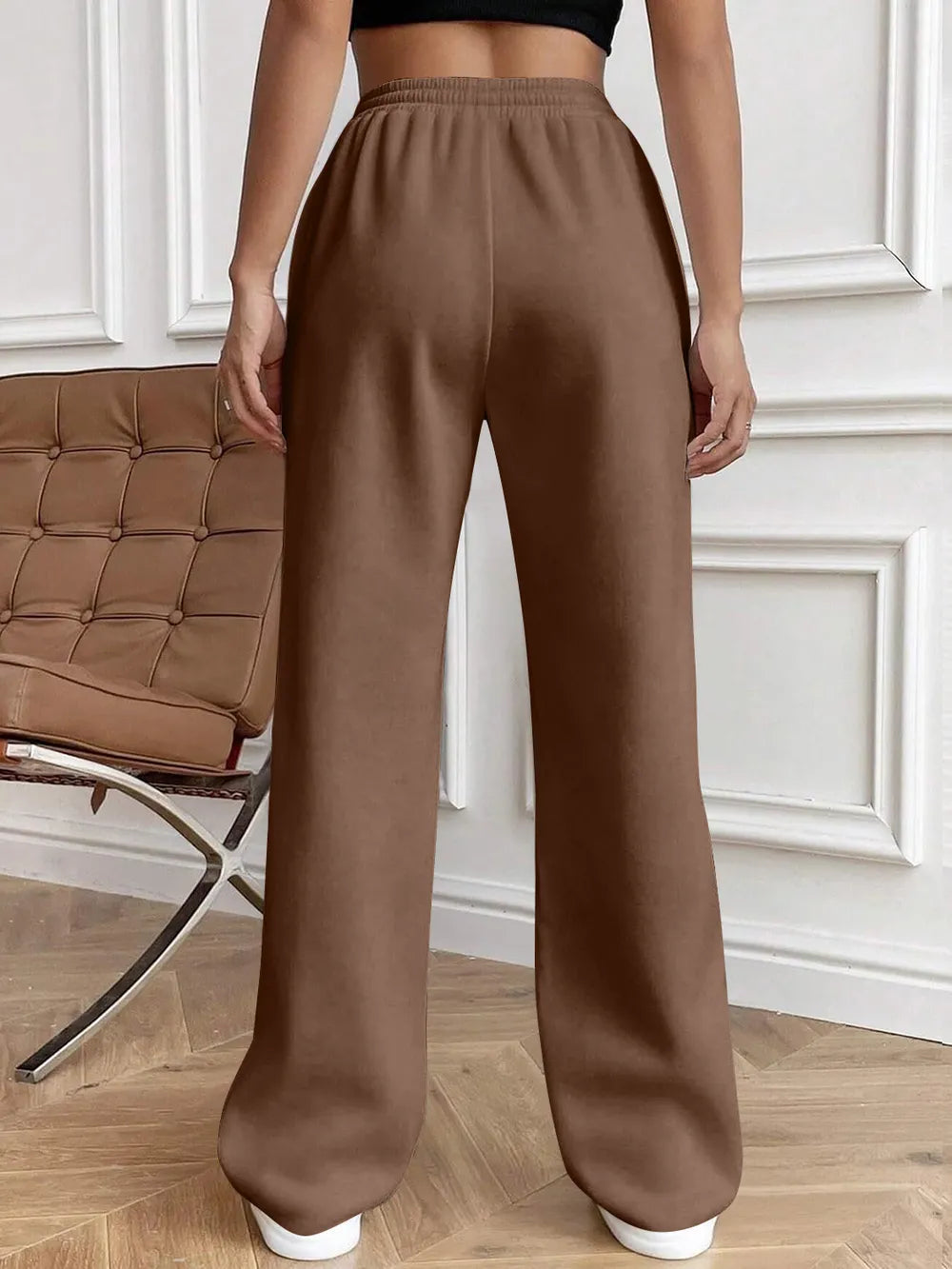 Drawstring Elastic Waist Pants with Pockets - Roe Creation