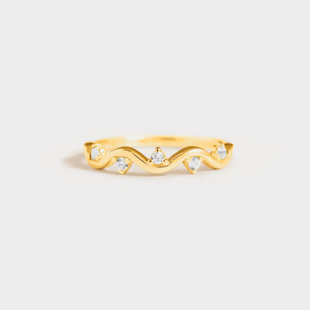 925 Sterling Silver Inlaid Zircon Ring - Roe Creation