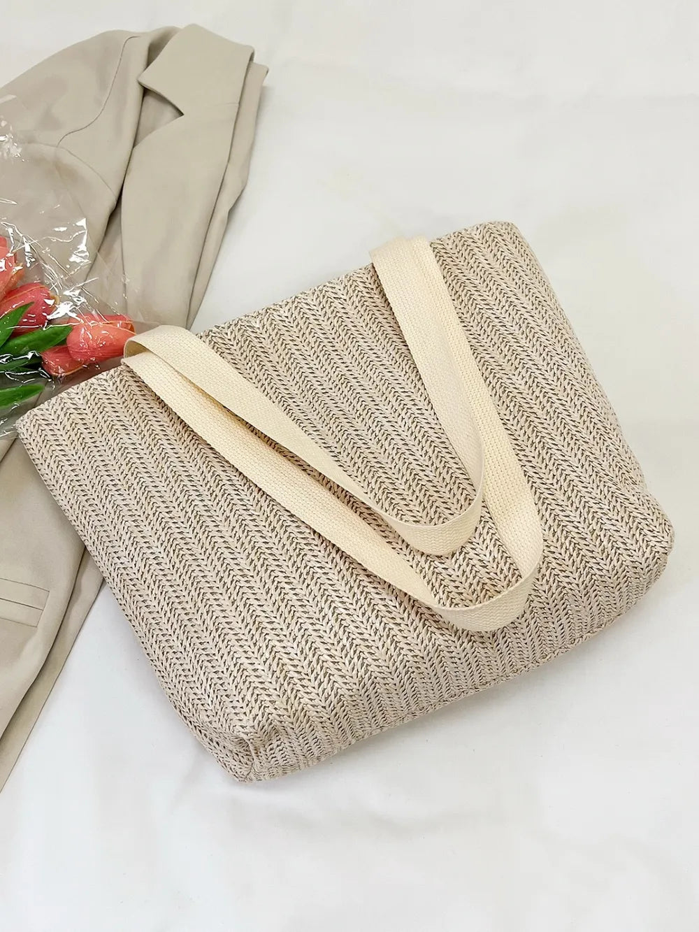 Straw Woven Tote Bag - Roe Creation