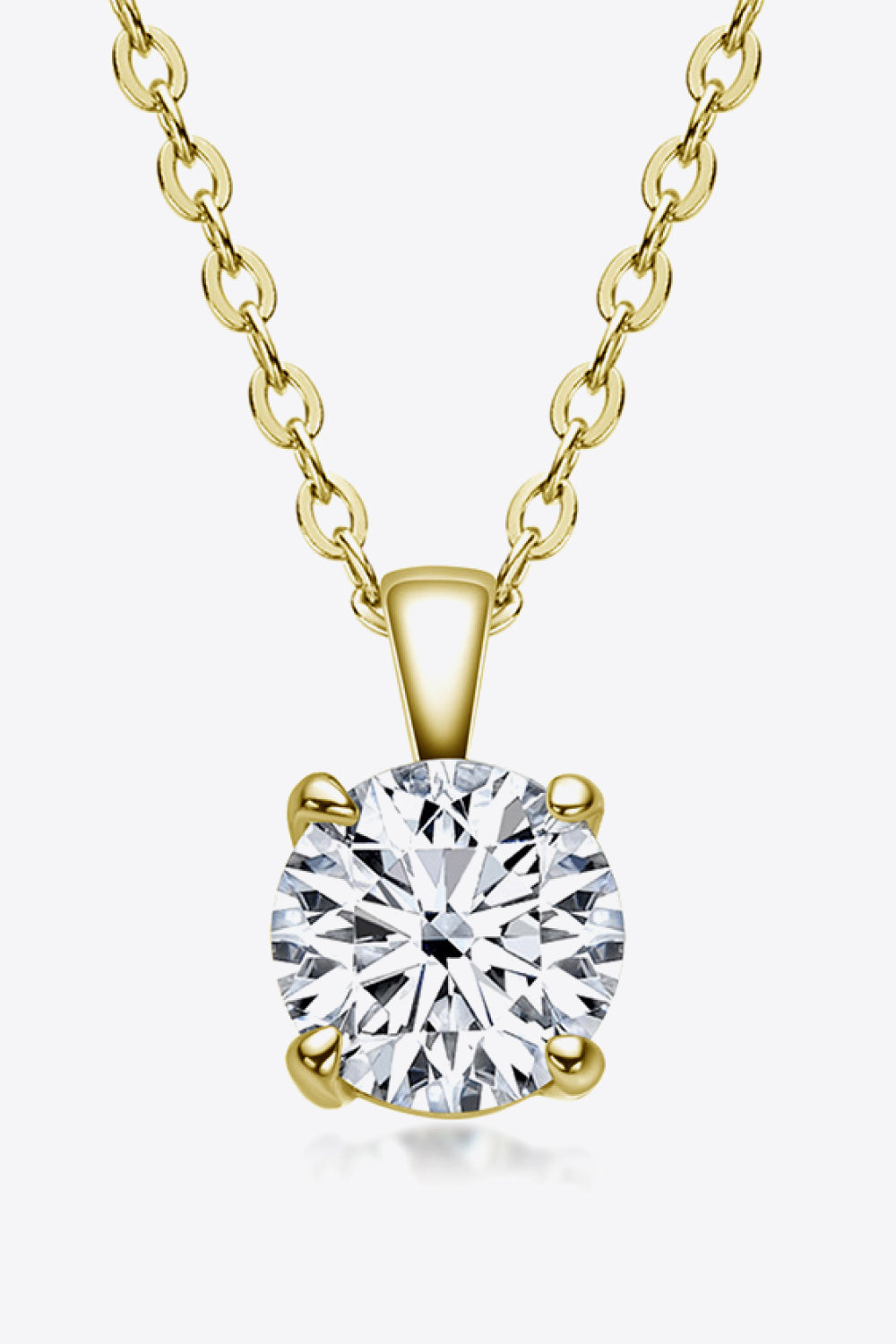 925 Sterling Silver 1 Carat Moissanite Chain-Link Necklace - Roe Creation