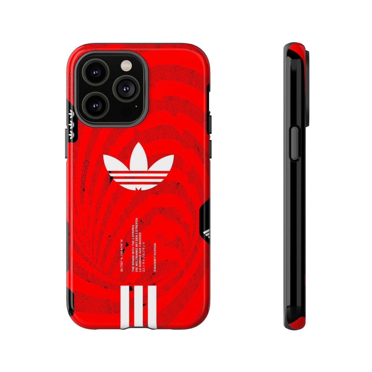 Adidas Tough Phone Case - Red Floral Design, Durable Protection.