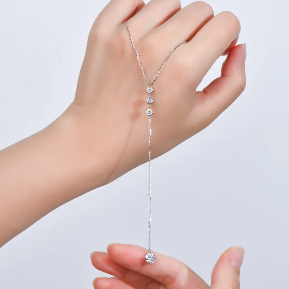 1.3 Carat Moissanite 925 Sterling Silver Drop Necklace - Roe Creation