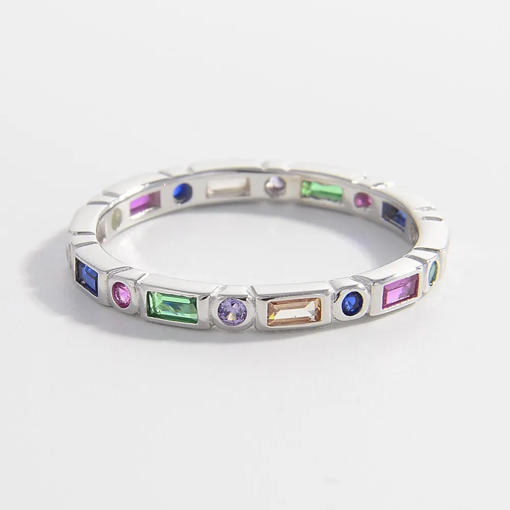 925 Sterling Silver Inlaid Zircon Ring - Roe Creation