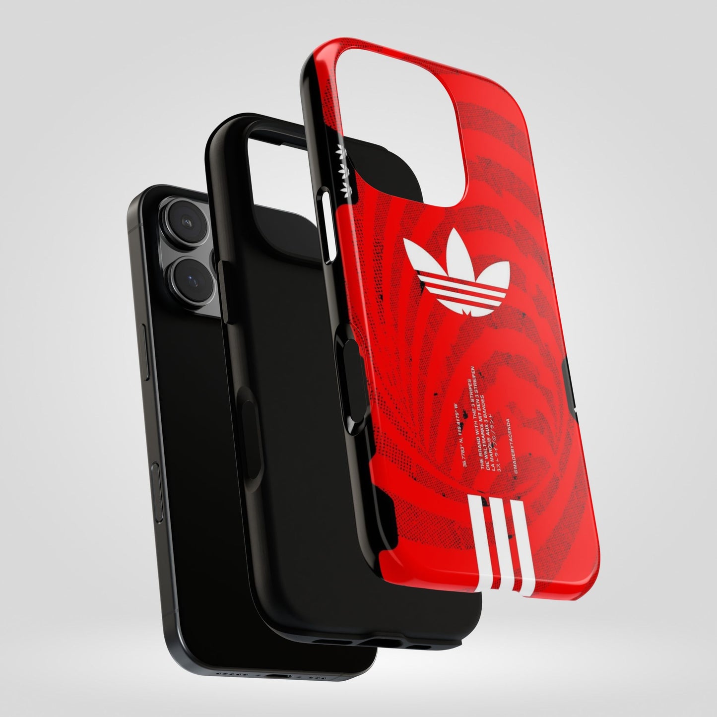 Adidas Tough Phone Case - Red Floral Design, Durable Protection