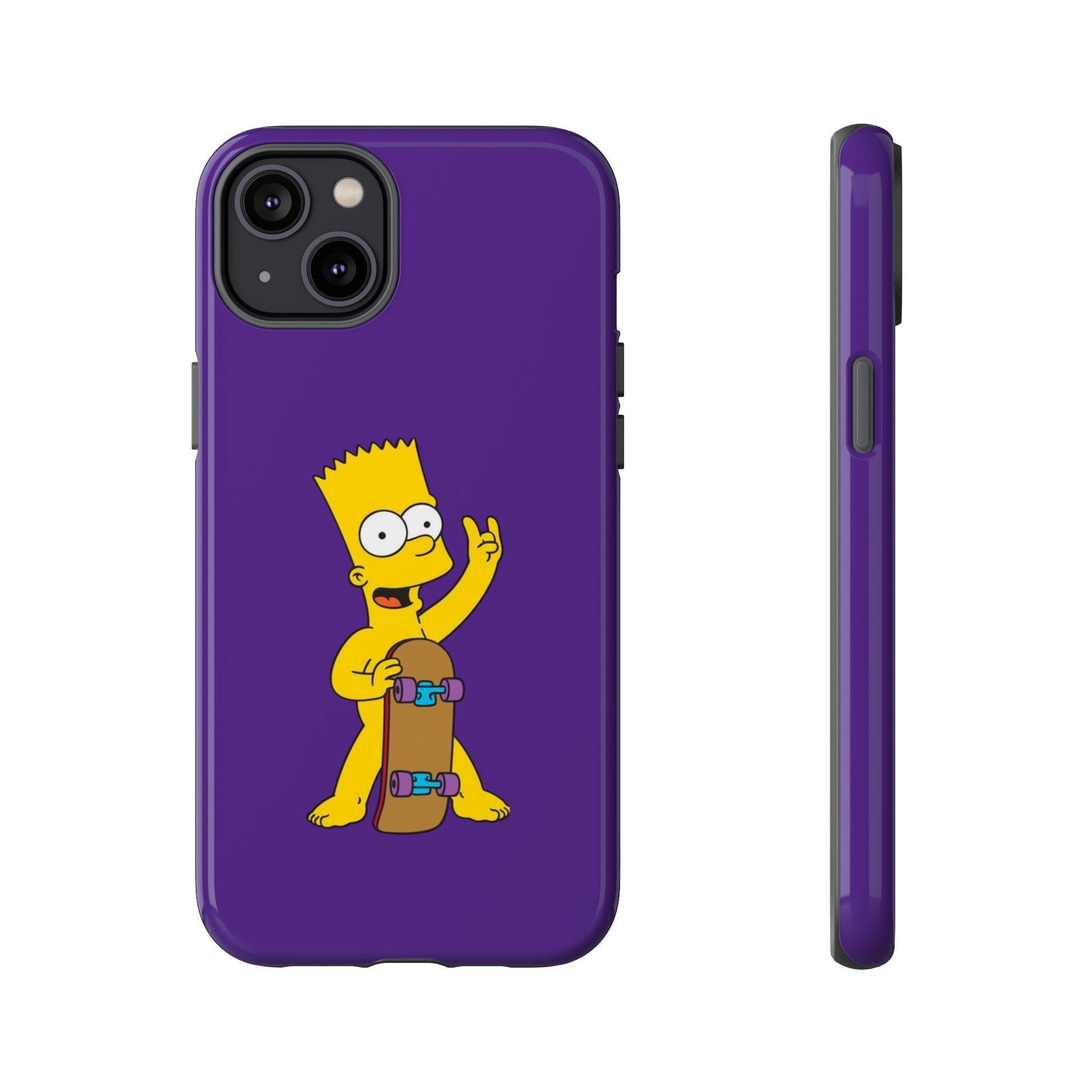 Fun Bart Simpson Skateboard Phone Case - Tough and Stylish - Roe Creation