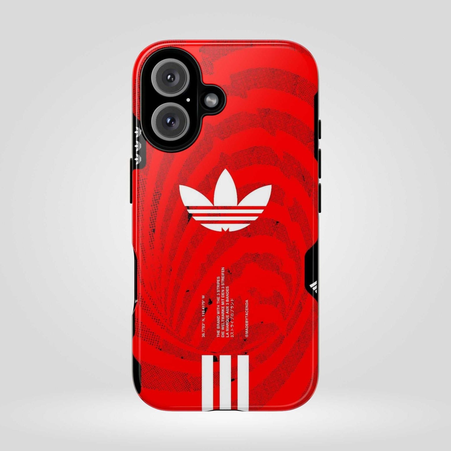 Adidas Tough Phone Case - Red Floral Design, Durable Protection.