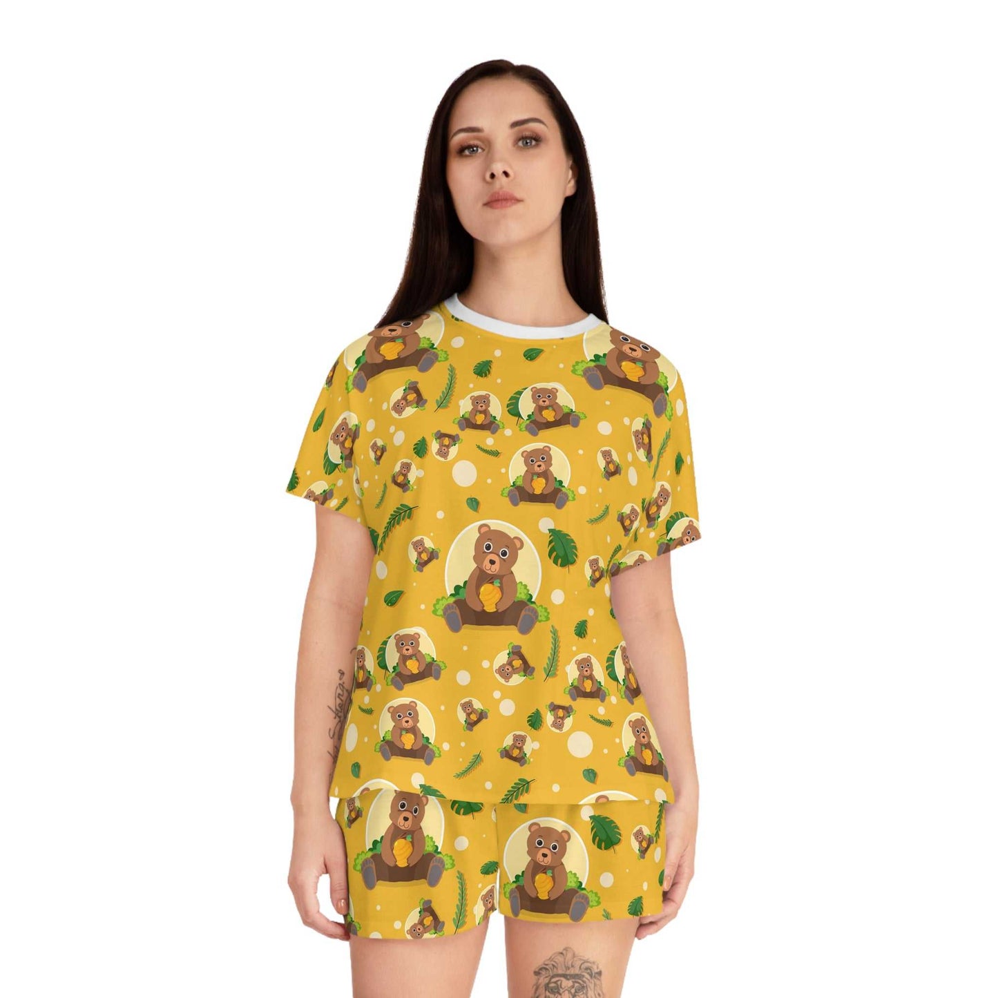 Cozy Bear Pajama Set for Women | Cute Animal PJs, Summer Sleepwear.