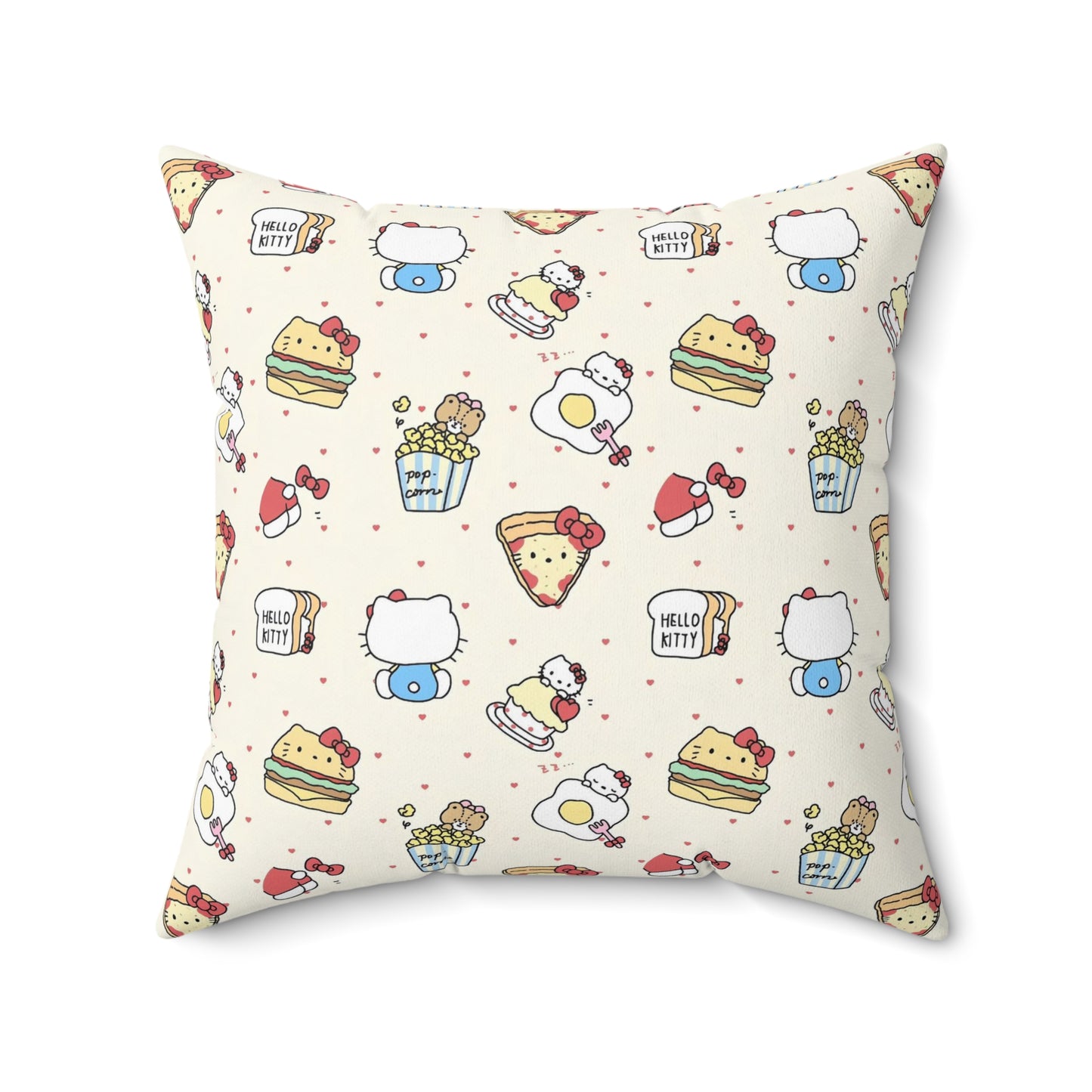 Cute Hello Kitty Patterned Square Pillow - Fun Decorative Cushion for Comfort Lovers