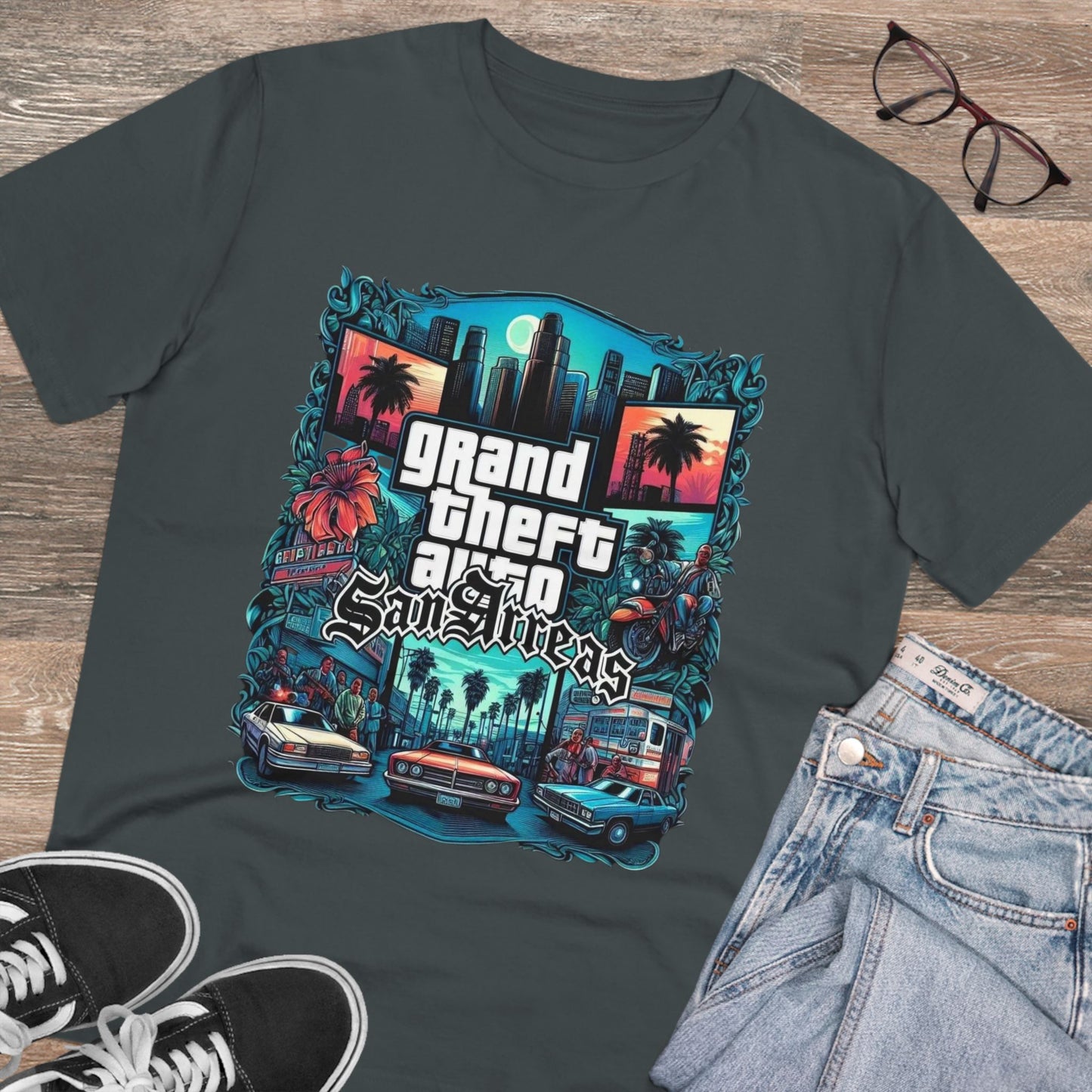 Retro GTA-Inspired Unisex T-Shirt, Gamer Gift, Casual Wear, Streetwear, Urban Style, Cool Graphic Tee - Roe Creation