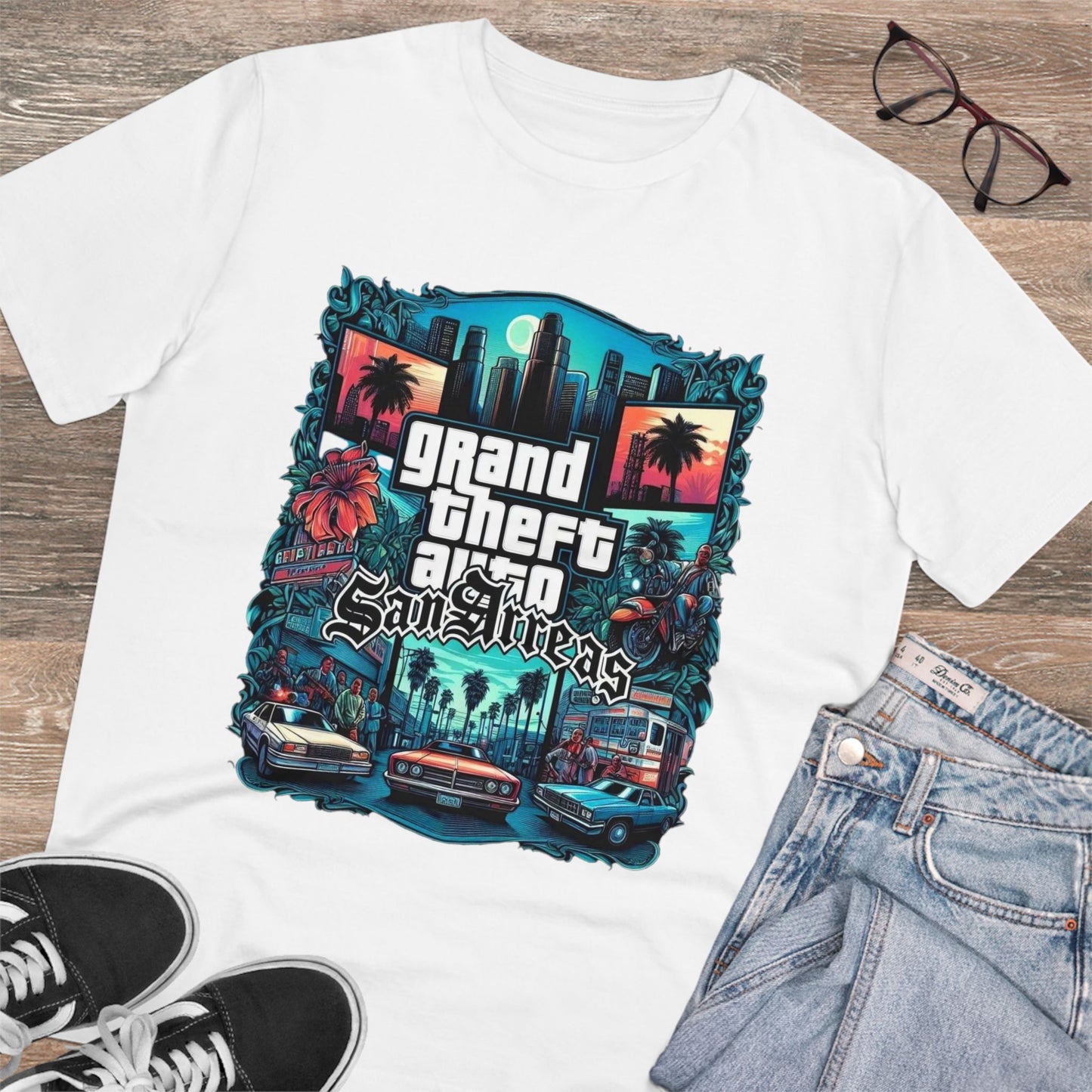 Retro GTA-Inspired Unisex T-Shirt, Gamer Gift, Casual Wear, Streetwear, Urban Style, Cool Graphic Tee - Roe Creation