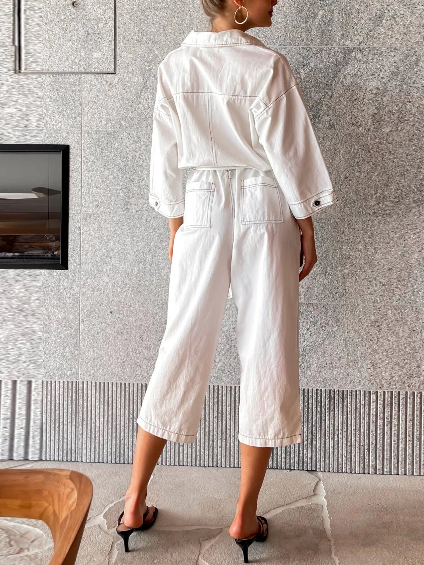 Tie Waist Wide Leg Jumpsuit - Roe Creation