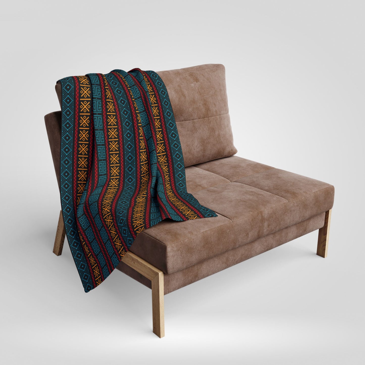 Colorful Aztec Tribal Fleece Blanket - Vibrant Tribal Pattern, Perfect for Home Decor and Gifting