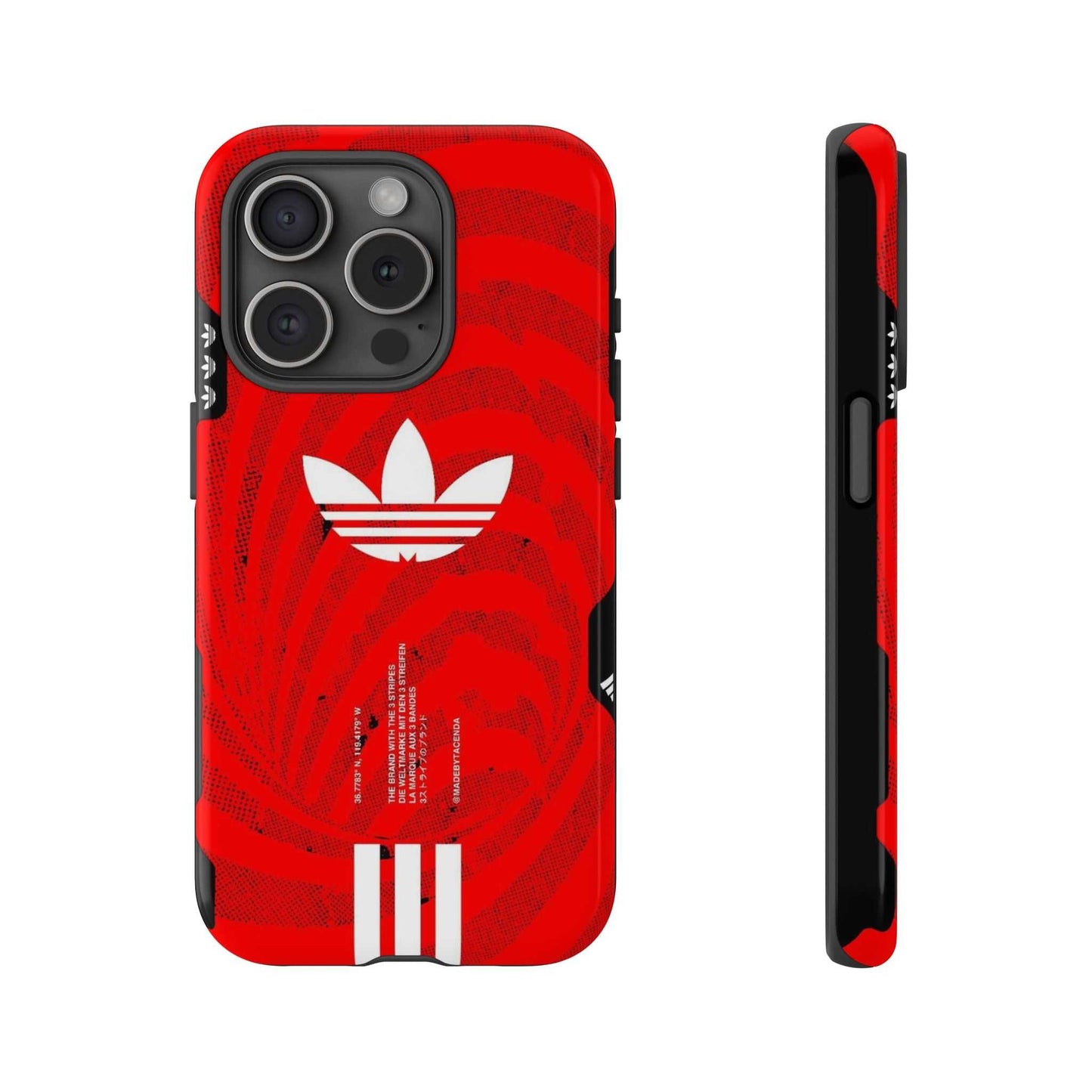 Adidas Tough Phone Case - Red Floral Design, Durable Protection.