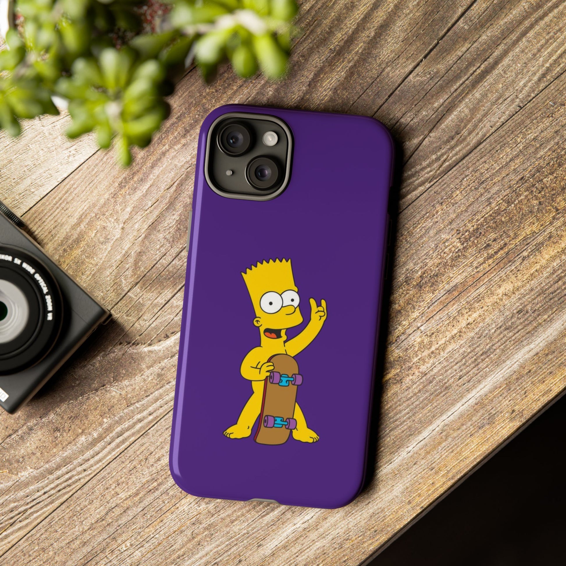 Fun Bart Simpson Skateboard Phone Case - Tough and Stylish - Roe Creation