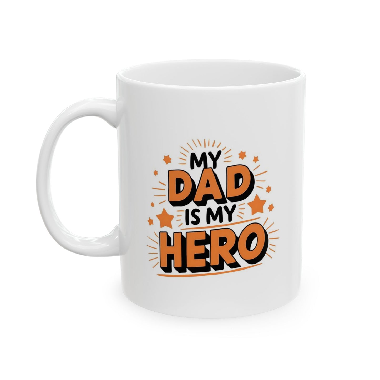 Fun Ceramic Mug for Coffee Lovers, Bright Graphic Tea Mug, Perfect Gift for Father's Day , Celebrations & Holidays, Unique Kitchen Decor.