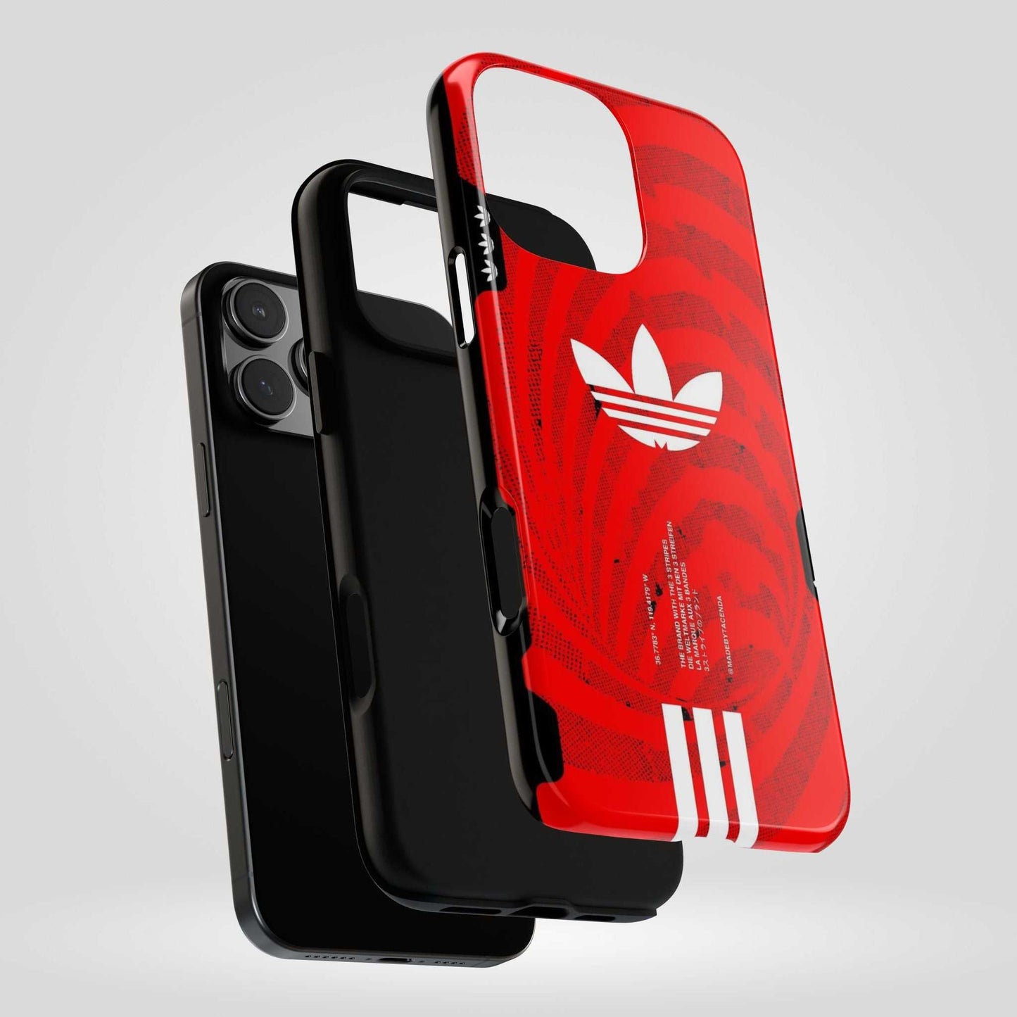 Adidas Tough Phone Case - Red Floral Design, Durable Protection.
