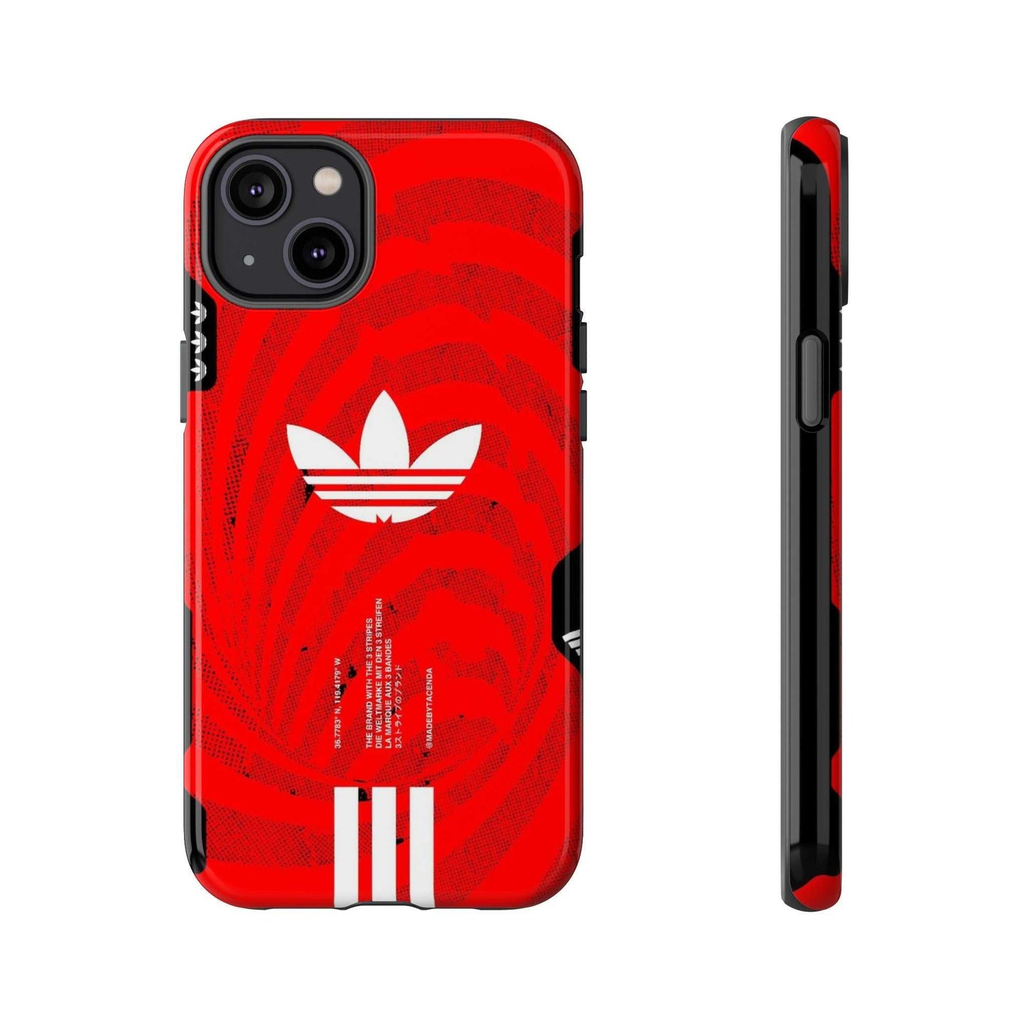 Adidas Tough Phone Case - Red Floral Design, Durable Protection.