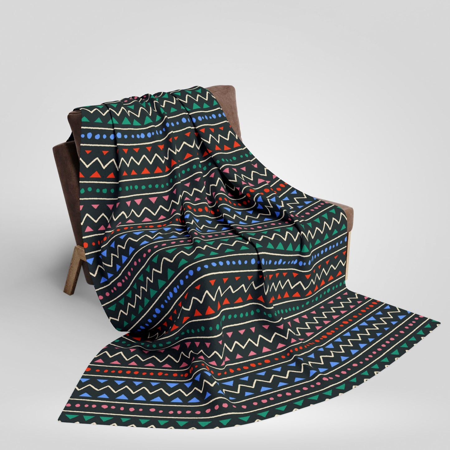 Colorful Boho Patterned Arctic Fleece Blanket for Cozy Living