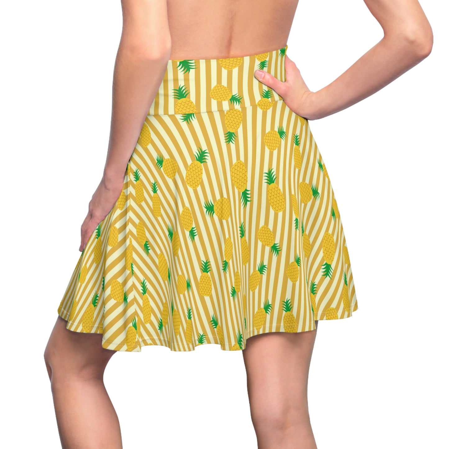 Tropical Pineapple Skater Skirt for Women - Perfect for Summer Outings and Beach Days