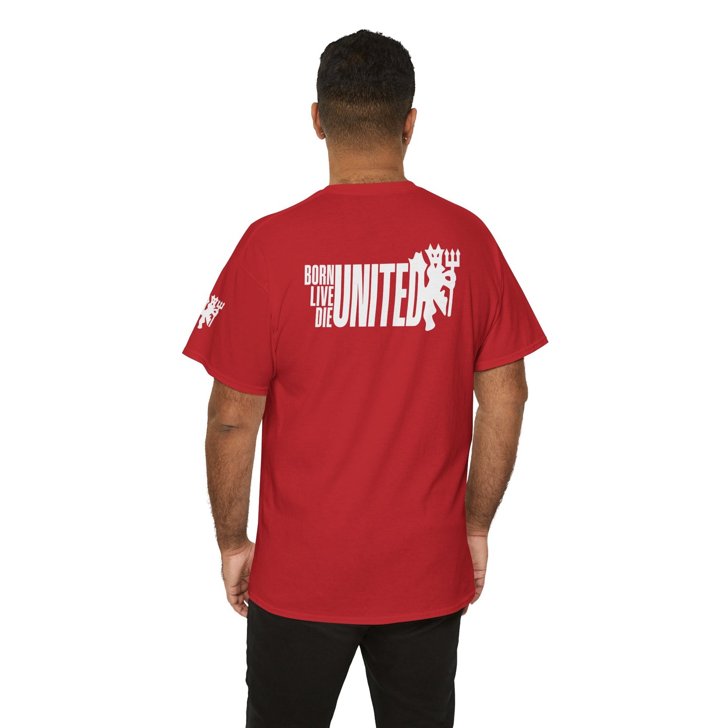 'Born Live Die United' Unisex Heavy Cotton Tee for Manchester United Fans - Casual Streetwear for All Occasions - Roe Creation