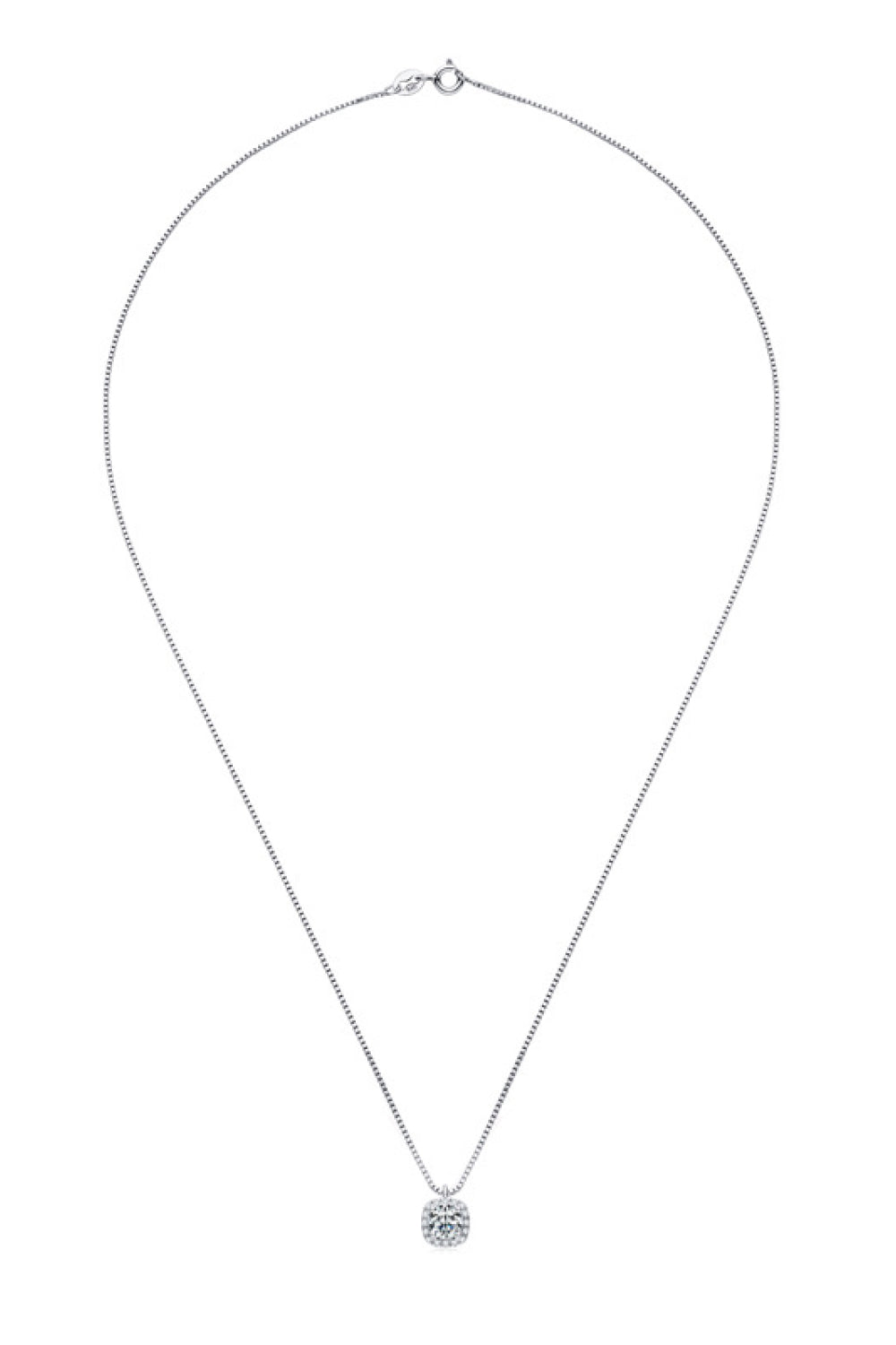 Moissanite Pendant Platinum-Plated Necklace - Roe Creation