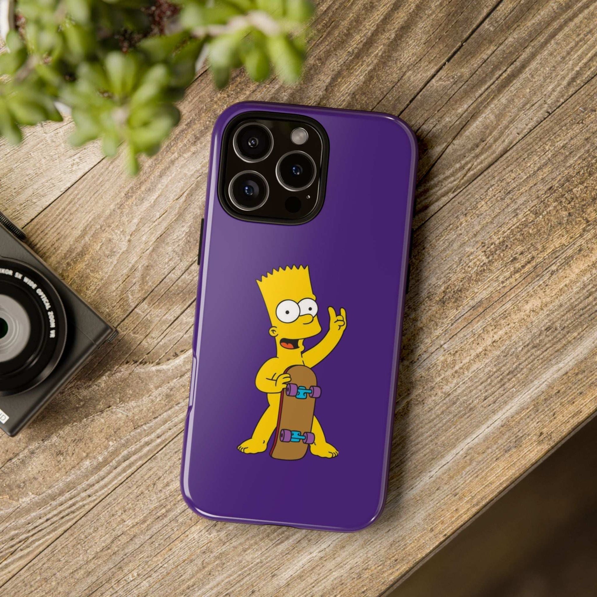 Fun Bart Simpson Skateboard Phone Case - Tough and Stylish - Roe Creation