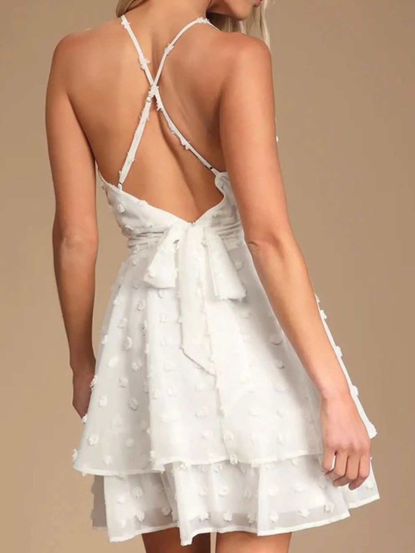 Swiss Dot V-Neck Cami Dress - Roe Creation