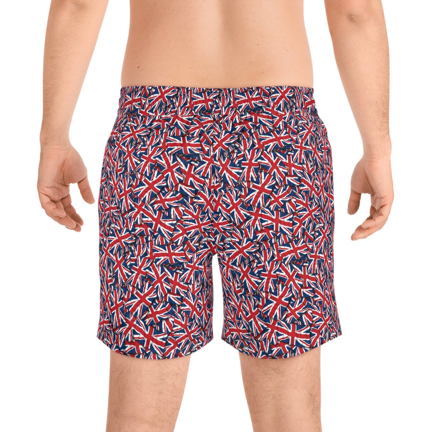 Great Britain Flag Patterned Swim Shorts for Men - Mid-Length Summer Beachwear, United Kingdom
