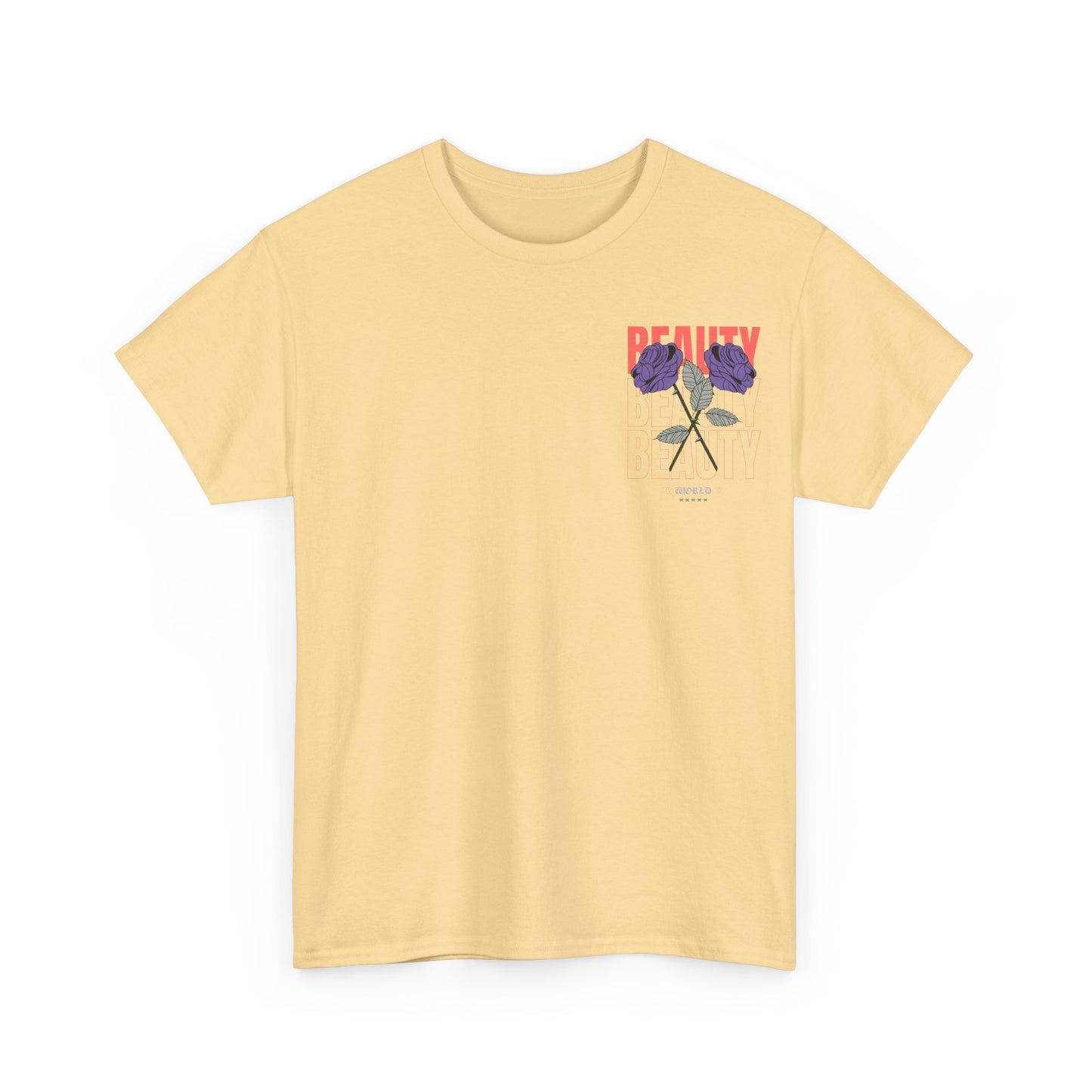 Beautiful Blooms Unisex Heavy Cotton Tee - Flower Graphics, Stylish Shirt, Gift for Her, Trendy Casual Wear, Art Lover Apparel - Roe Creation