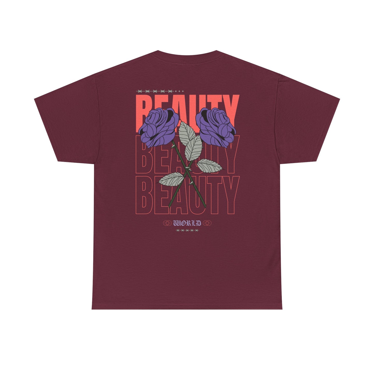 Beautiful Blooms Unisex Heavy Cotton Tee - Flower Graphics, Stylish Shirt, Gift for Her, Trendy Casual Wear, Art Lover Apparel - Roe Creation