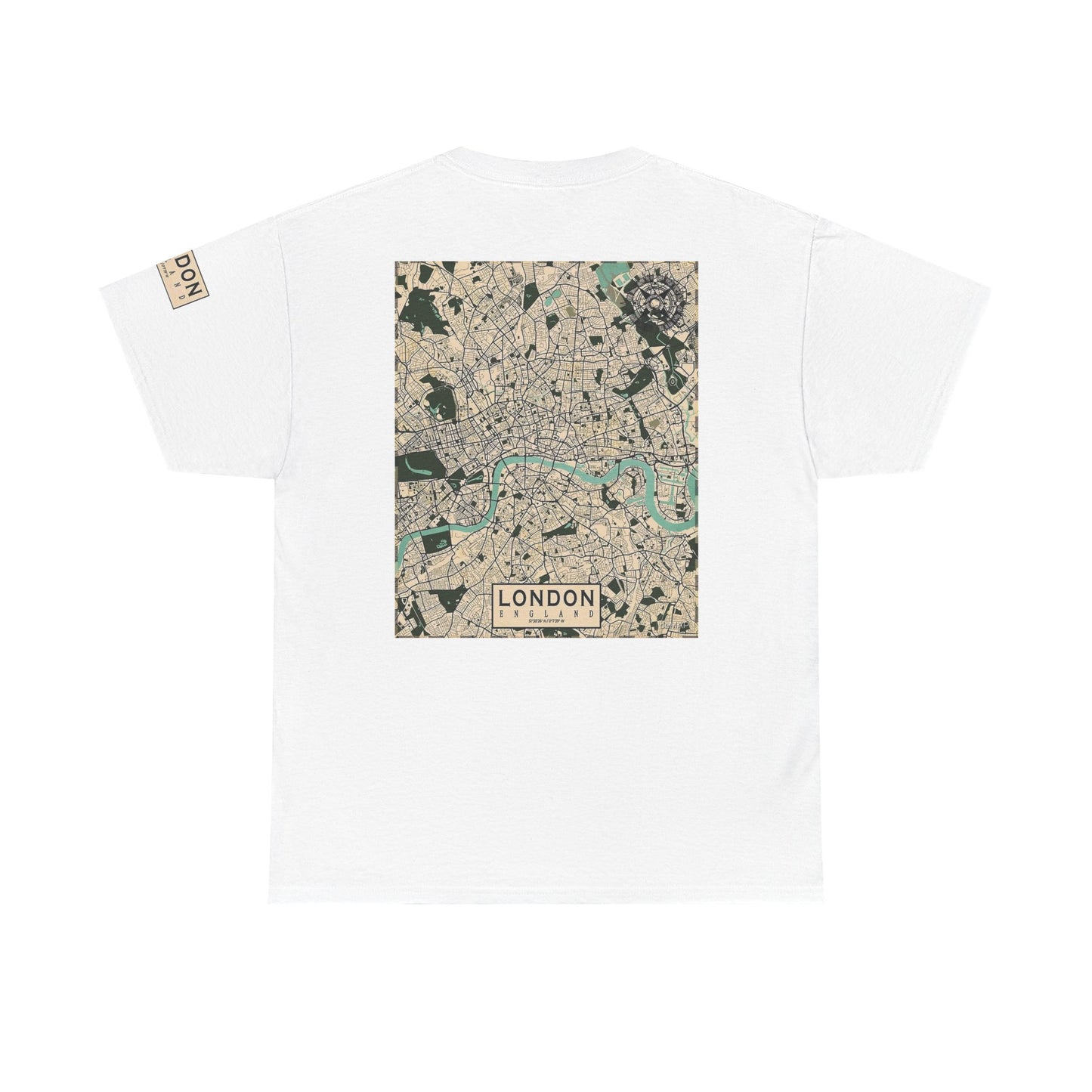 London Map Unisex Heavy Cotton Tee - Casual City Style - Roe Creation
