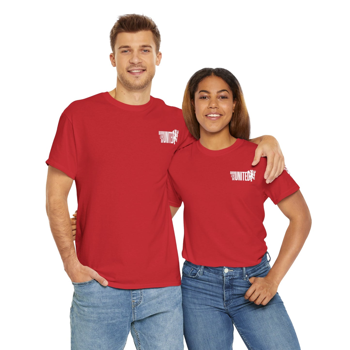 'Born Live Die United' Unisex Heavy Cotton Tee for Manchester United Fans - Casual Streetwear for All Occasions - Roe Creation