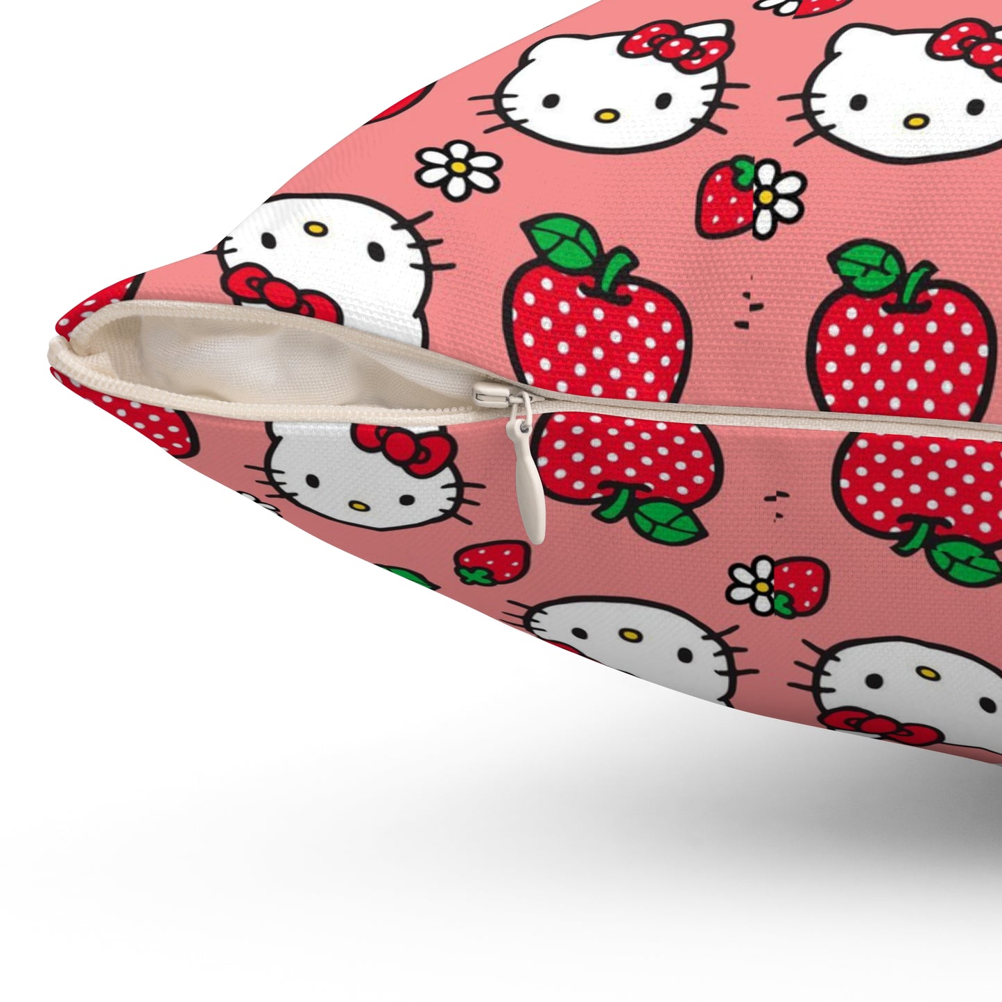 Hello Kitty Strawberry Square Pillow - Cute and Cozy Decor for Kids' Rooms