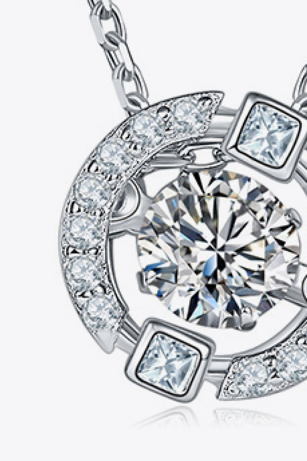 Moissanite Pendant Chain-Link Necklace - Roe Creation