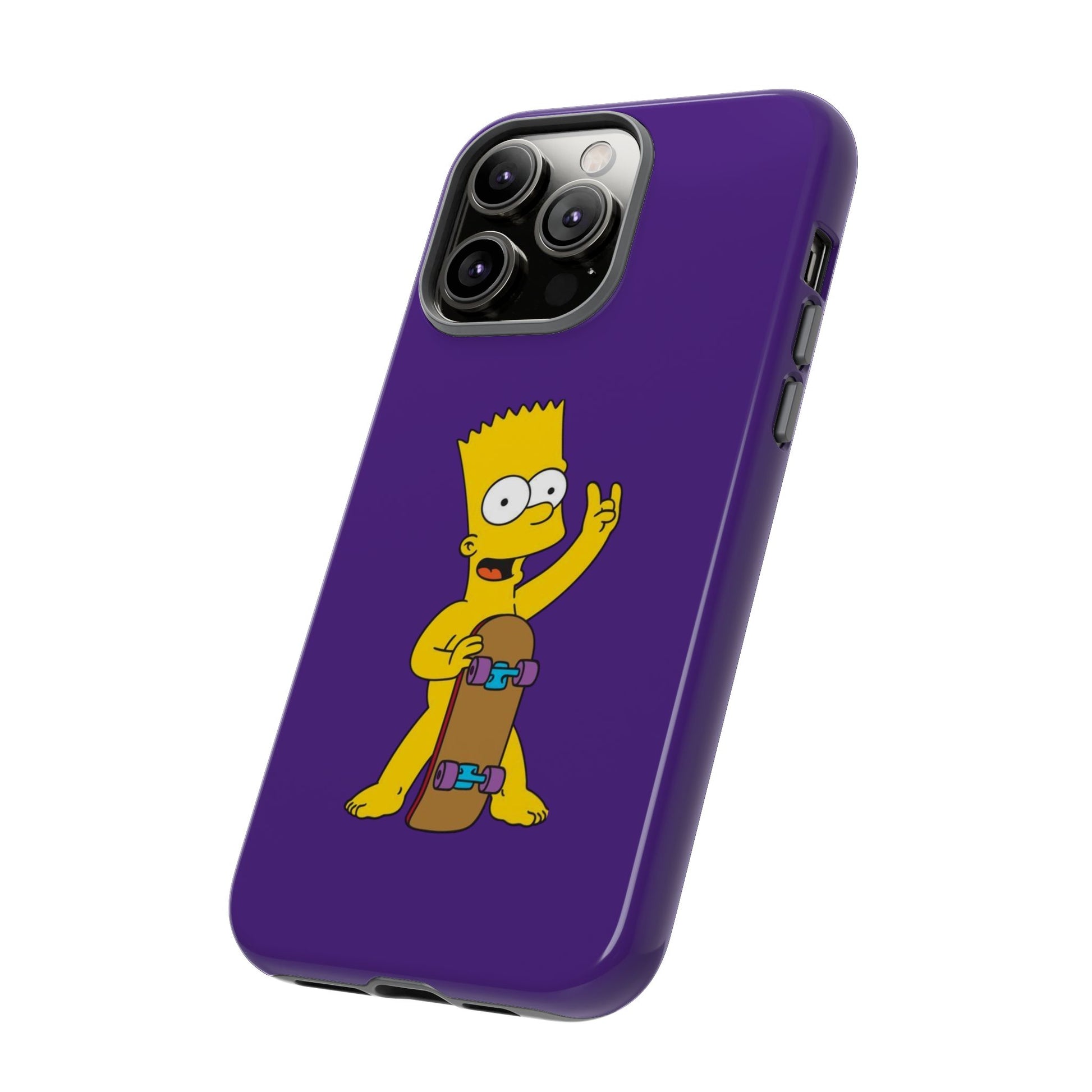 Fun Bart Simpson Skateboard Phone Case - Tough and Stylish - Roe Creation