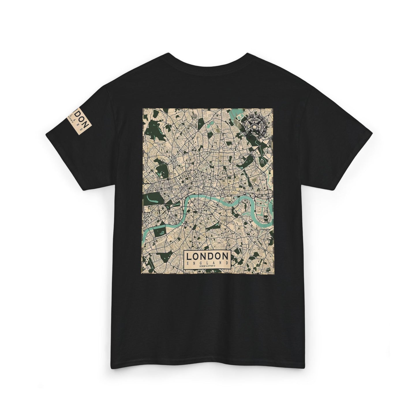 London Map Unisex Heavy Cotton Tee - Casual City Style - Roe Creation
