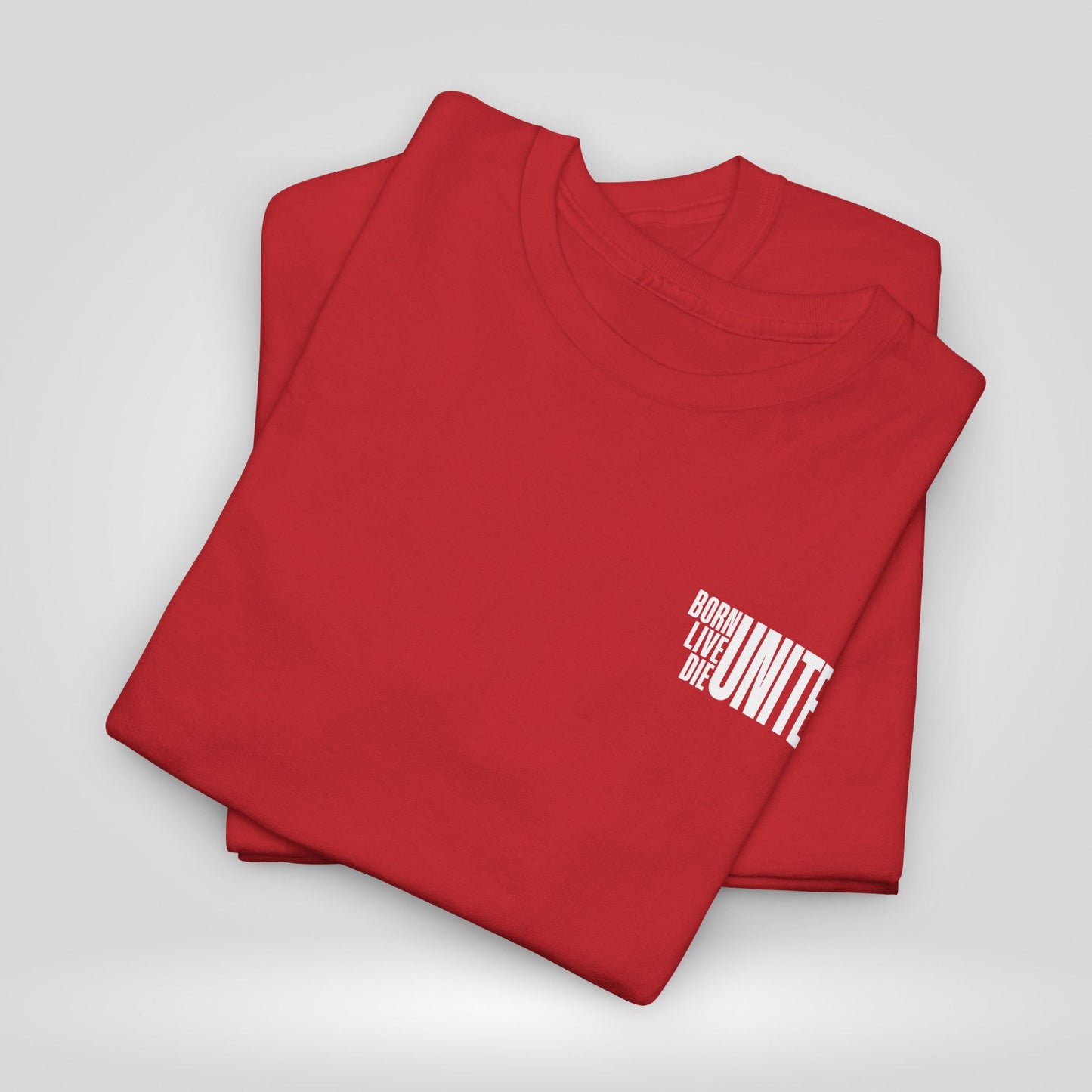'Born Live Die United' Unisex Heavy Cotton Tee for Manchester United Fans - Casual Streetwear for All Occasions - Roe Creation