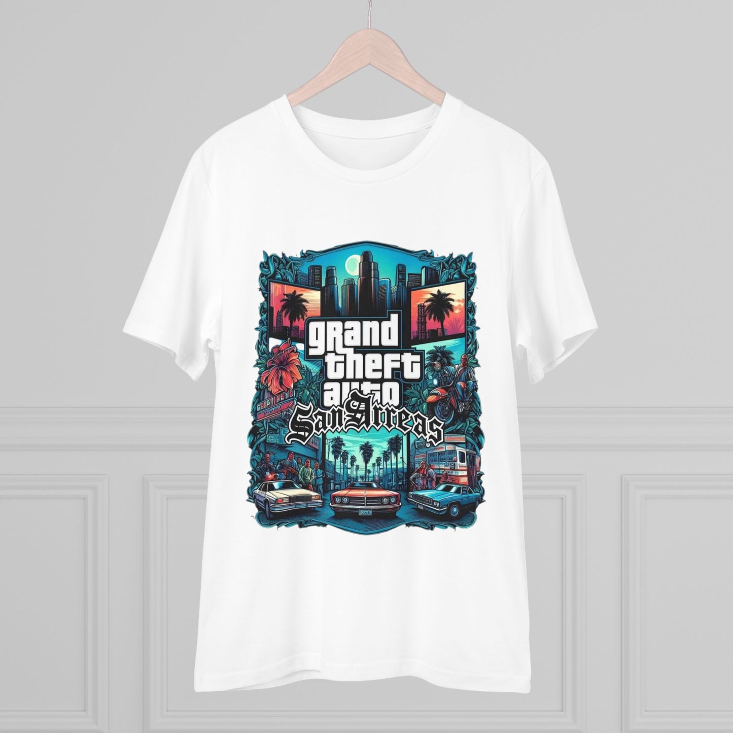 Retro GTA-Inspired Unisex T-Shirt, Gamer Gift, Casual Wear, Streetwear, Urban Style, Cool Graphic Tee - Roe Creation