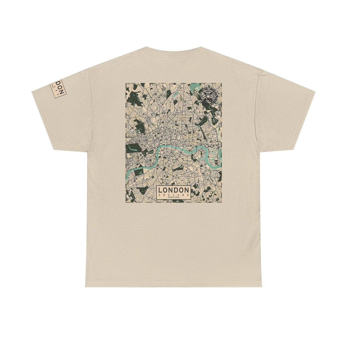 London Map Unisex Heavy Cotton Tee - Casual City Style - Roe Creation