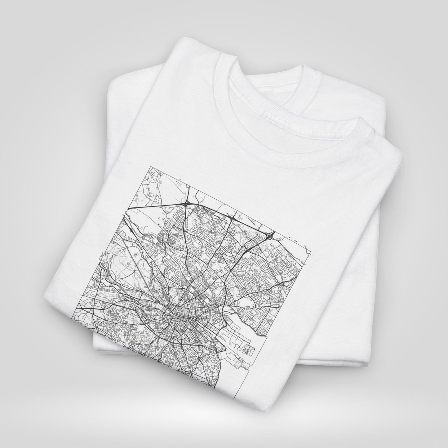 Dublin Map Unisex Heavy Cotton Tee - Urban Style T-Shirt - Roe Creation