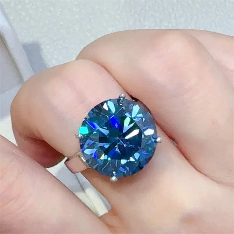 10 Carat 925 Sterling Silver Moissanite Ring - Roe Creation