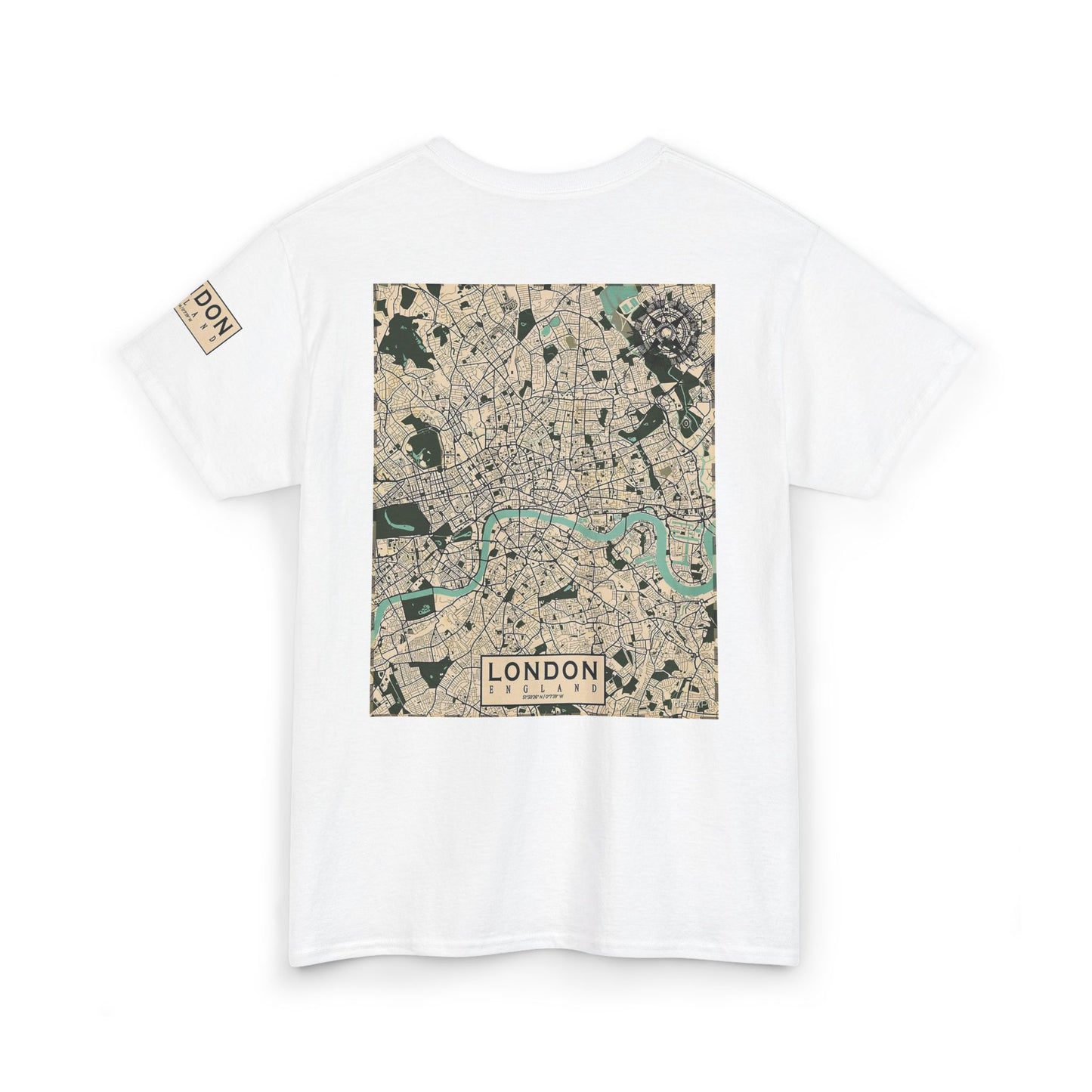 London Map Unisex Heavy Cotton Tee - Casual City Style - Roe Creation